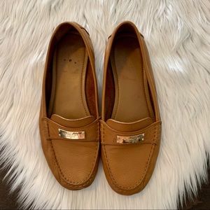 COACH Fredrica leather tan loafers womens 8 shoe